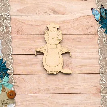Деревянное украшение "Усатый поваренок. Кот в фартуке" (ScrapMania)