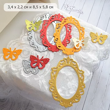 Нож "Сад герцогини. Рамка с бабочкой", 8,5х5,8 см (ScrapMania)