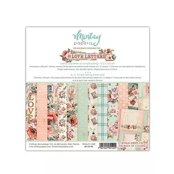 Набор бумаги 15х15 см "Love letters", 24 листа (Mintay)