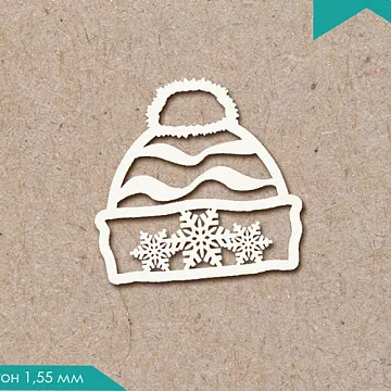 Украшение из чипборда "Шапка" (ScrapКрым)