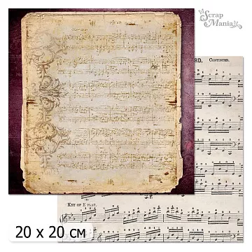 20х20 Бумага "Фономикс. Ноты. Дизайн 4" (ScrapMania)