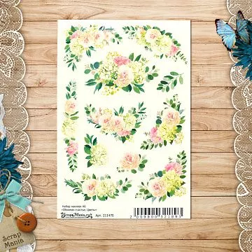 Набор наклеек А6 "Обнимая счастье. Цветы" (ScrapMania)