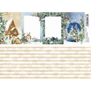 Лист с картинками 10х30 см "Дачный Новый Год. Карточки" (ScrapMania)