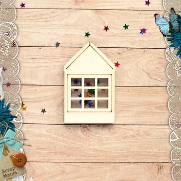Чипборд "Имбирное Рождество. Шейкер. Дом с одним окном. Маленький" (ScrapMania)