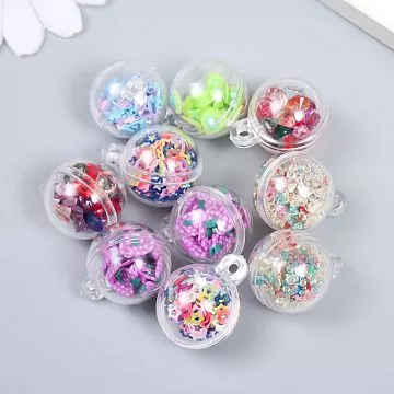 Набор стеклянных подвесок "Шар. Ассорти", 2,4 см, 10 шт (АртУзор)