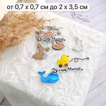 Нож "Детство. Игрушки на колесиках", 2х3,2 см (ScrapMania)