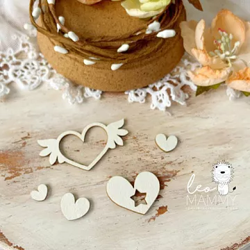 Чипборд "Сердечки", 4,5х2,2 см (LeoMammy)