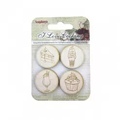 Набор деревянных украшений "Готовим Дома. Десерты" (ScrapBerry's)