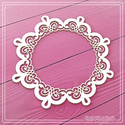 Чипборд "Кружевная рамка. Круг большой" (СкрапМагия)