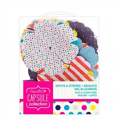 Набор бумажных цветов "Spots & Stripes. Brights" (DoCrafts)