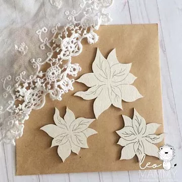 Чипборд "Пуансеттии", 6 см (LeoMammy)