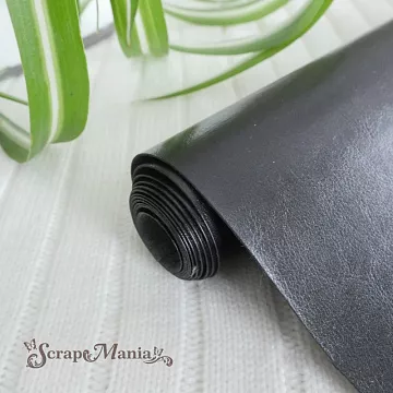 Отрез экокожи 30х69 см "Переплетный. Шевро. Черный" (Pty Китай)