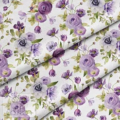 Отрез ткани 79х50 см "Фиолетовая клумба" (Cotton)