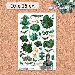 Набор наклеек А6 "Малахитовый цветок" (ScrapMania) Набор наклеек А6 "Малахитовый цветок" (ScrapMania)