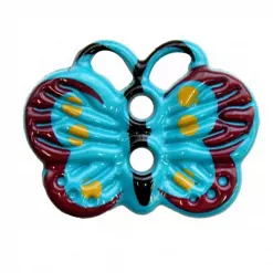 Пуговица пластиковая "Бабочка", цвет голубой Пуговица пластиковая "Бабочка", цвет голубой