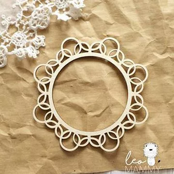 Украшение из чипборда "Рамка круглая. Ажурная" (LeoMammy)
