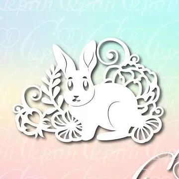 Украшение из чипборда "Зайчик в цветах" (Скрапля)