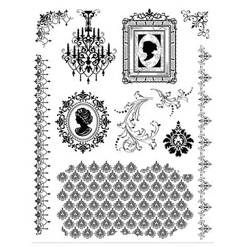 Набор штампов "Портреты, люстра, бордюры" (Viva Decor)