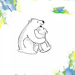 Штамп "Медведица с медвежонком", 4,1х4,3 см (Арт-кладовая) Штамп "Медведица с медвежонком", 4,1х4,3 см (Арт-кладовая)
