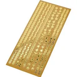 Контурные наклейки "Цветочные бордюры", цвет золотой (DoCrafts)