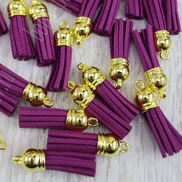 Украшение для обложки "Кисточка сиреневая. Золотой колпачок", 3,8 см, 1 шт