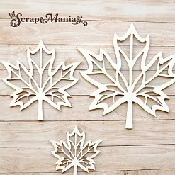 Чипборд "Школьный вальс. Шейкер. Кленовый лист большой" (ScrapMania) Чипборд "Школьный вальс. Шейкер. Кленовый лист большой" (ScrapMania)