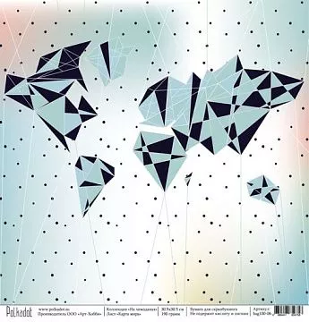 Бумага "На чемоданах. Карта мира" (Polkadot)