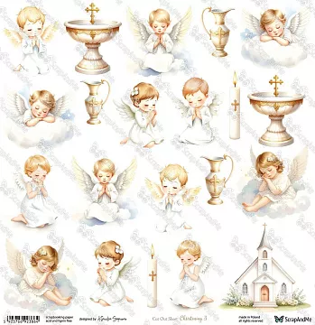 Бумага 30х30 см "Simple Story 4. Christening 3. Для вырезания" (ScrapAndMe)