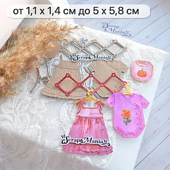 Нож "Детство. Одежда для девочки", 5х5,8 см (ScrapMania)