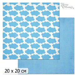 20х20 Бумага "Фономикс. Голубой. Дизайн 2" (ScrapMania)