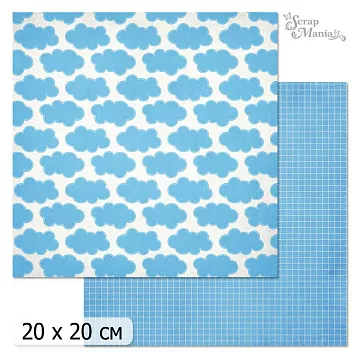 20х20 Бумага "Фономикс. Голубой. Дизайн 2" (ScrapMania)