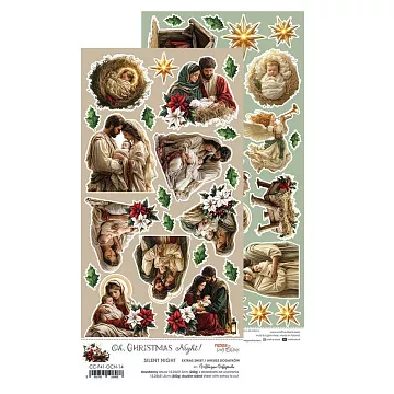 Бумага 15х30 см "Oh Christmas Night. Silent night. Для вырезания" (CraftO'clock)