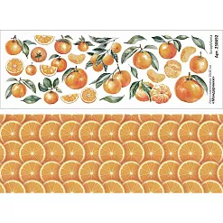 Лист с картинками 10х30 см "Мандаринки" (ScrapMania)