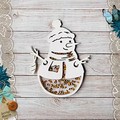 Чипборд "Этника новогодняя. Шейкер снеговик" (ScrapMania)