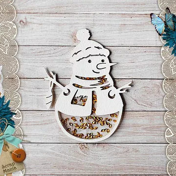 Чипборд "Этника новогодняя. Шейкер снеговик" (ScrapMania)