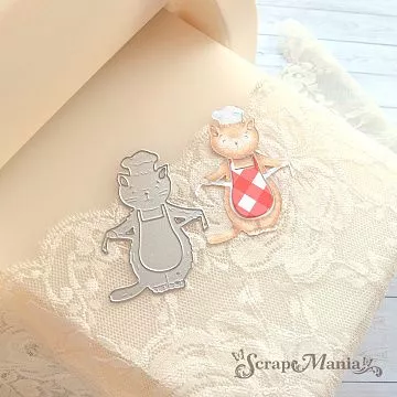 Нож "Усатый поваренок. Кот в фартуке" 7х5 см (ScrapMania)