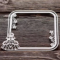 Украшение из чипборда "Квадратная рамочка с принцессой" (ArtLines)