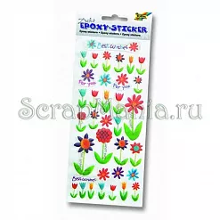 Набор эпоксидных наклеек "Цветы" (Folia)