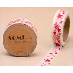 Бумажный скотч "Красные звезды" (MyLovelyHobby) Бумажный скотч "Красные звезды" (MyLovelyHobby)