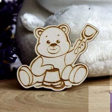Украшение из чипборда "Мишка 289" (Fantasy)