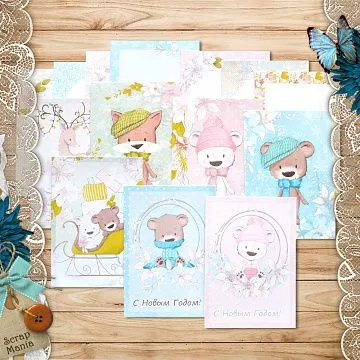 Набор карточек "Новогодняя Ванилька" (ScrapMania)