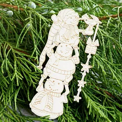 Чипборд "Снеговики", 4,5х9,3 см (LeoMammy)