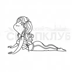 Штамп "Поза собаки мордой вверх (Скрапклуб)