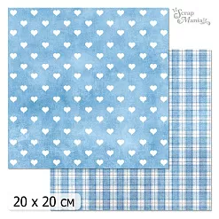 20х20 Бумага "Фономикс. Голубой. Дизайн 8" (ScrapMania)