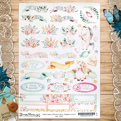Скрап-карта А4 "Розовые грезы. Надписи и теги" (ScrapMania)