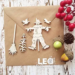 Набор украшений из чипборда "Пугало" (LeoMammy)