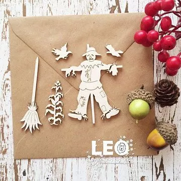 Набор украшений из чипборда "Пугало" (LeoMammy)