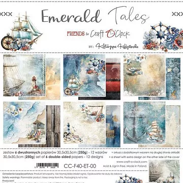 Набор бумаги 30х30 см "Emerald tales", 6 листов (CraftO'clock)