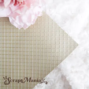 Отрез экокожи 30х69 см "Текстурный. Квадратик золотой" (Pty Италия)