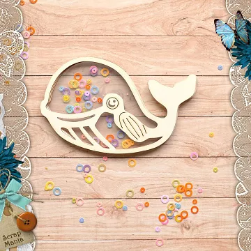 Чипборд "Морячок. Шейкер. Кит. Большой" (ScrapMania)